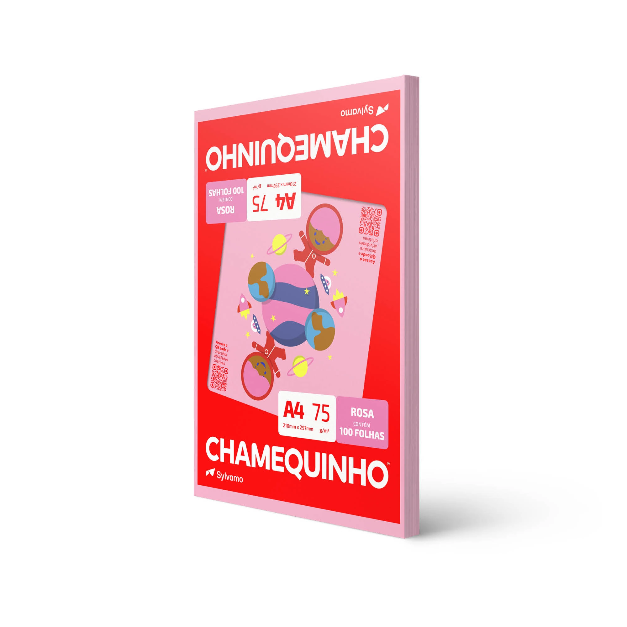 Castro Naves - PAPEL CHAMEQUINHO A4 75G ROSA PT/100 - 14571 01