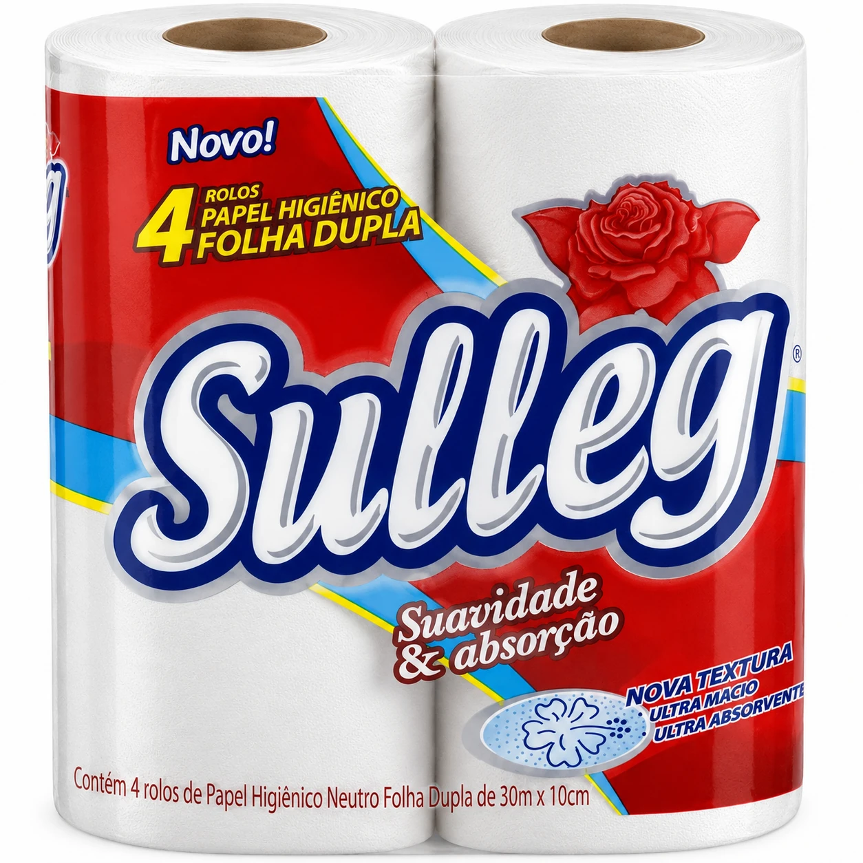 Imagem - Papel Higiênico Sulleg Folha Dupla Neutro Ultra Macio 30m Fardo com 64 Rolos (16x4)