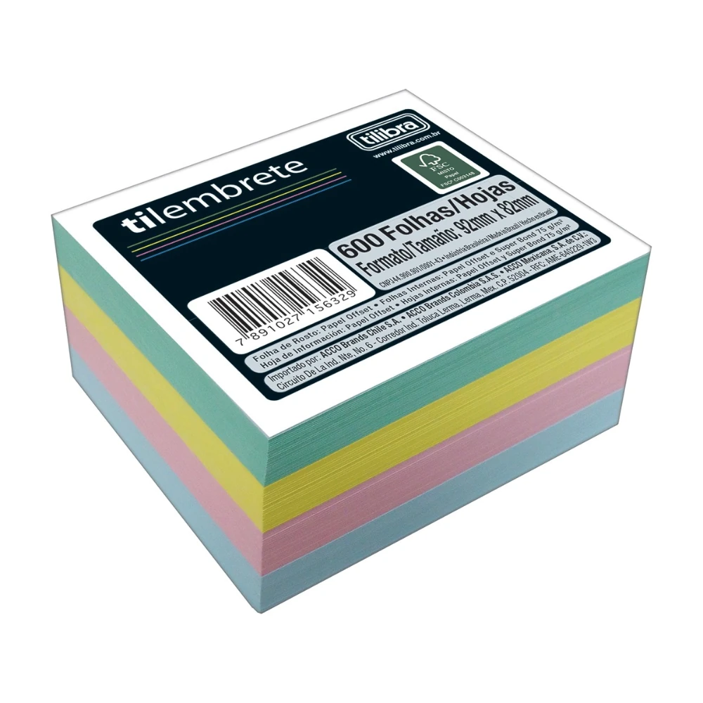 Castro Naves - PAPEL LEMBRETE COLOR 92X82MM 75G 600FL - 11952 01