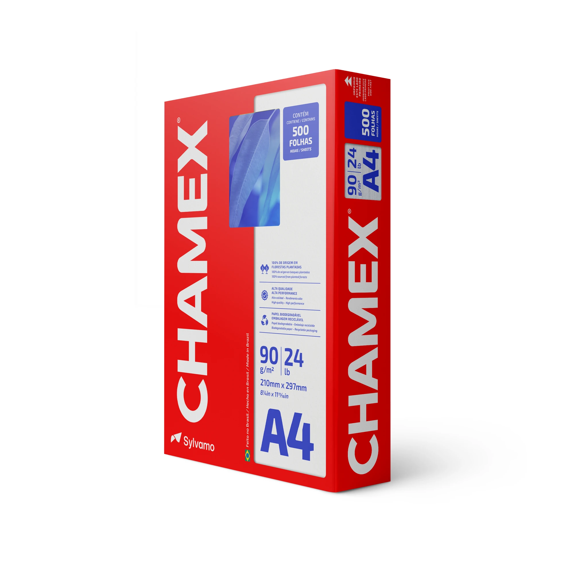Papel Sulfite Azul 75g A4 210x297mm Chamex PT/ 500 Folhas | Castro