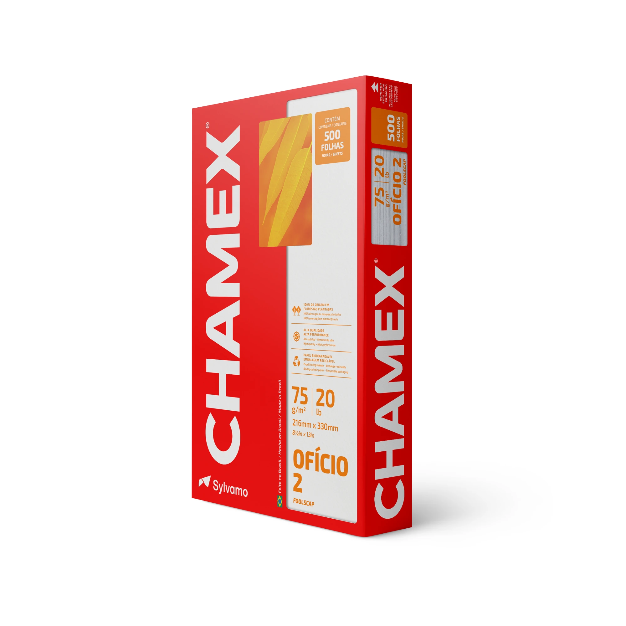 Castro Naves - PAPEL SULFITE CHAMEX OFICIO 2 75G PT/500 - 14558 01
