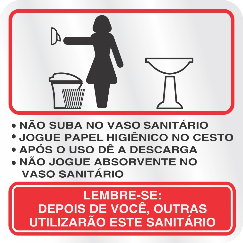 Castro Naves - PLACA ALUM. 12x12cm PROC. SANIT. FEM. - 49866 01