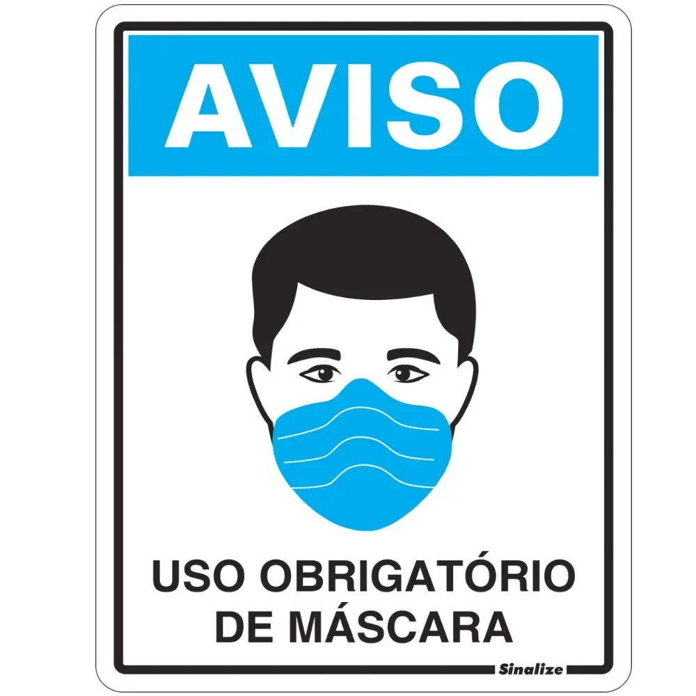 Castro Naves - PLACA PS 15x20cm USO OBRIGATORIO DE MASCARA - 13653 01
