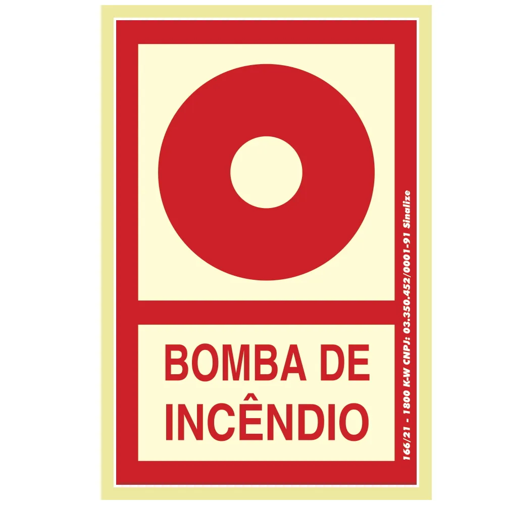 Castro Naves - PLACA PVC 13,5x20cm COMBATE INCENDIO BOMBA IN - 14375 01