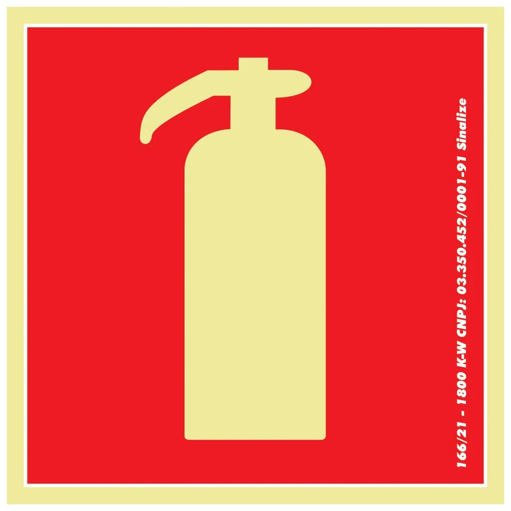Castro Naves - PLACA PVC 15x15cm COMBATE INCENDIO EXTINTOR - 14379 01