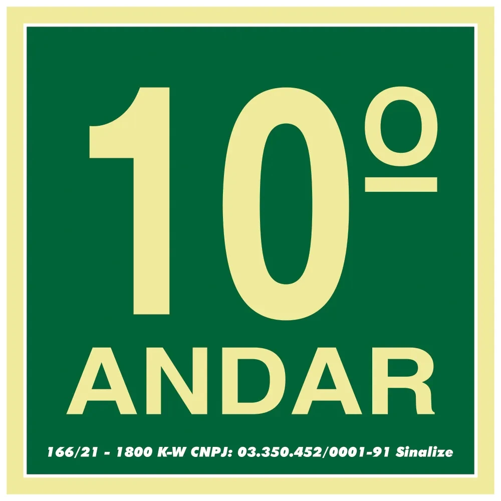 Castro Naves - PLACA PVC 15x15cm ROTA DE FUGA 10o. ANDAR - 14367 01