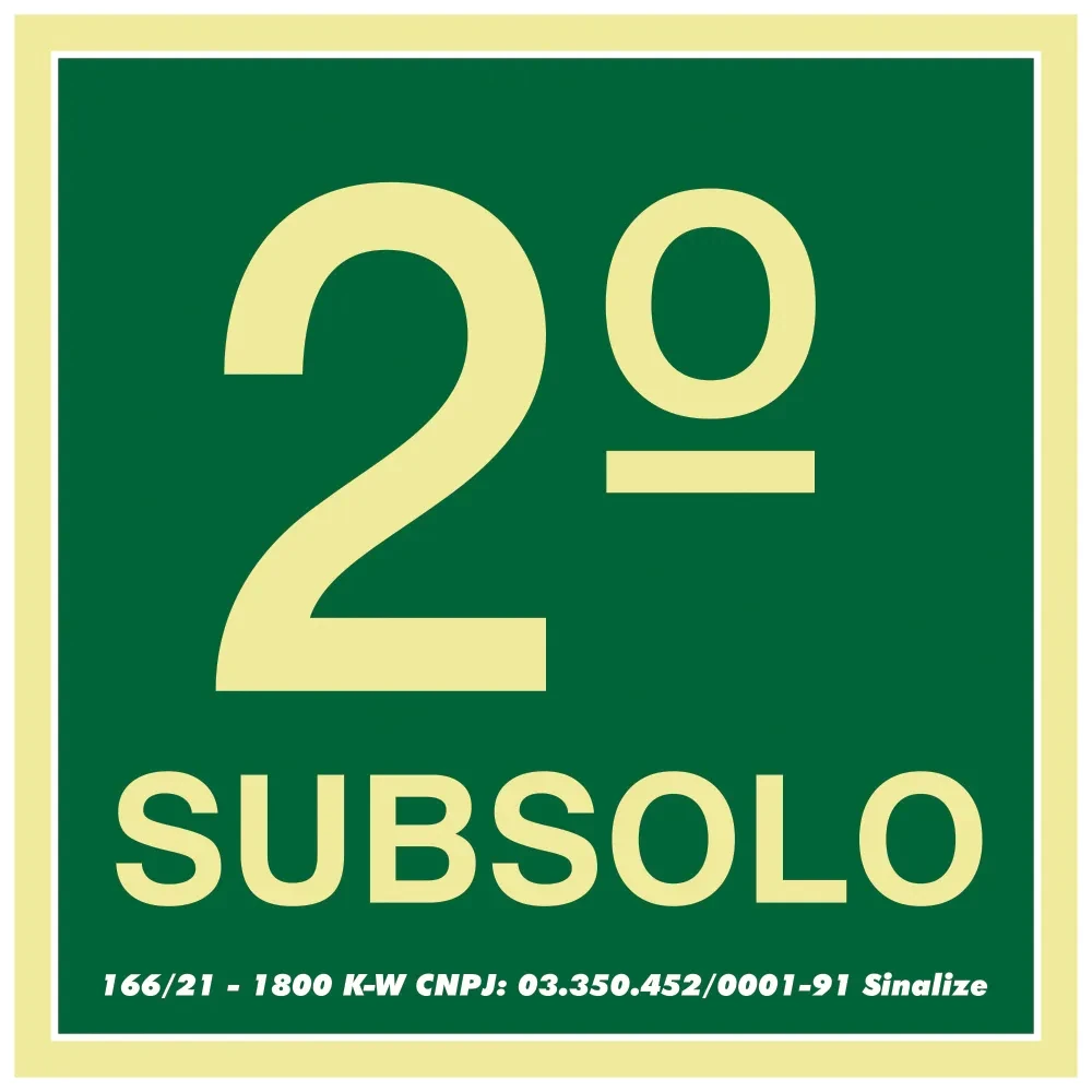 Castro Naves - PLACA PVC 15x15cm ROTA DE FUGA 2o. SUBSOLO - 14355 01