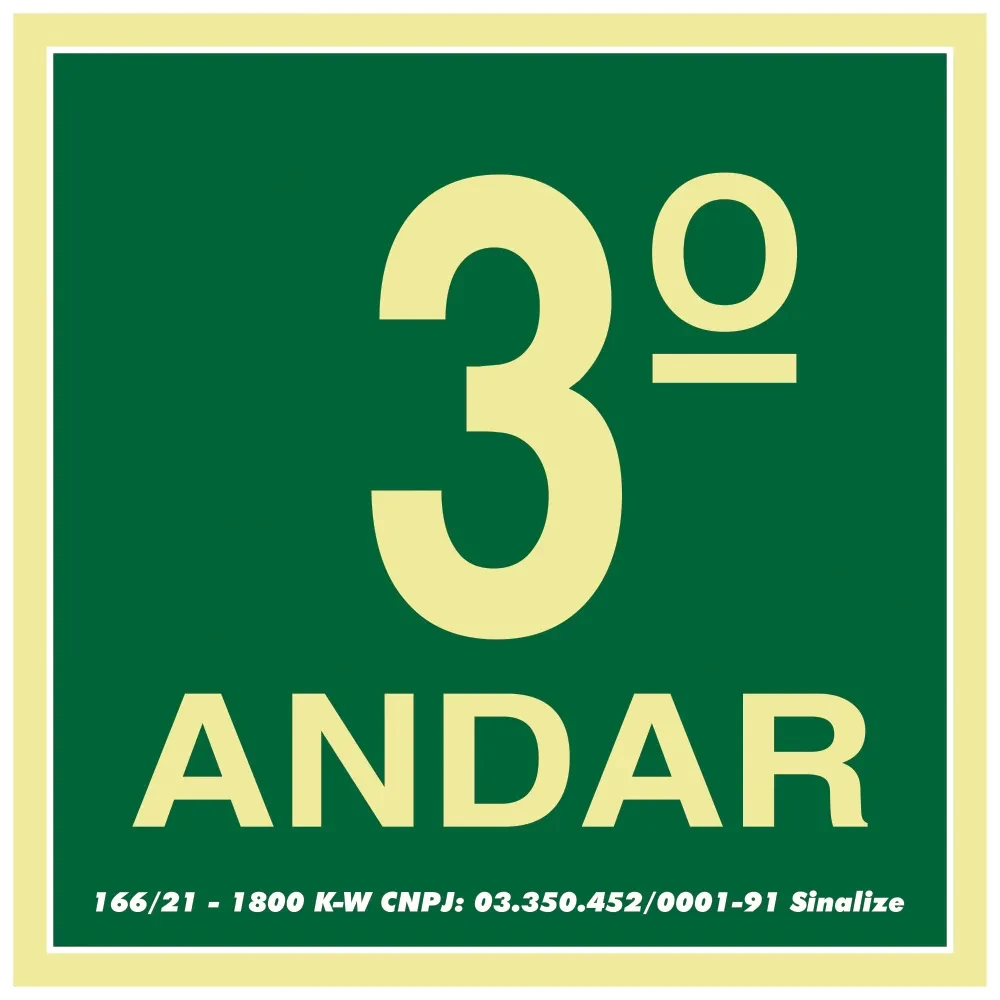 Castro Naves - PLACA PVC 15x15cm ROTA DE FUGA 3o. ANDAR - 14360 01