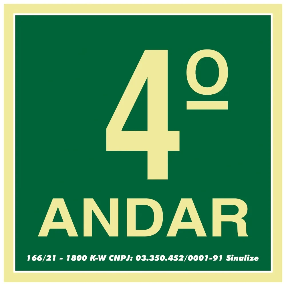 Castro Naves - PLACA PVC 15x15cm ROTA DE FUGA 4o. ANDAR - 14361 01