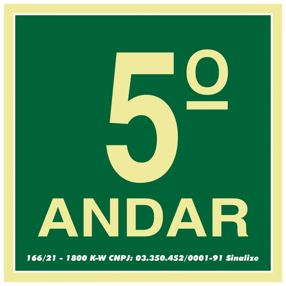 Castro Naves - PLACA PVC 15x15cm ROTA DE FUGA 5o. ANDAR - 14362 01