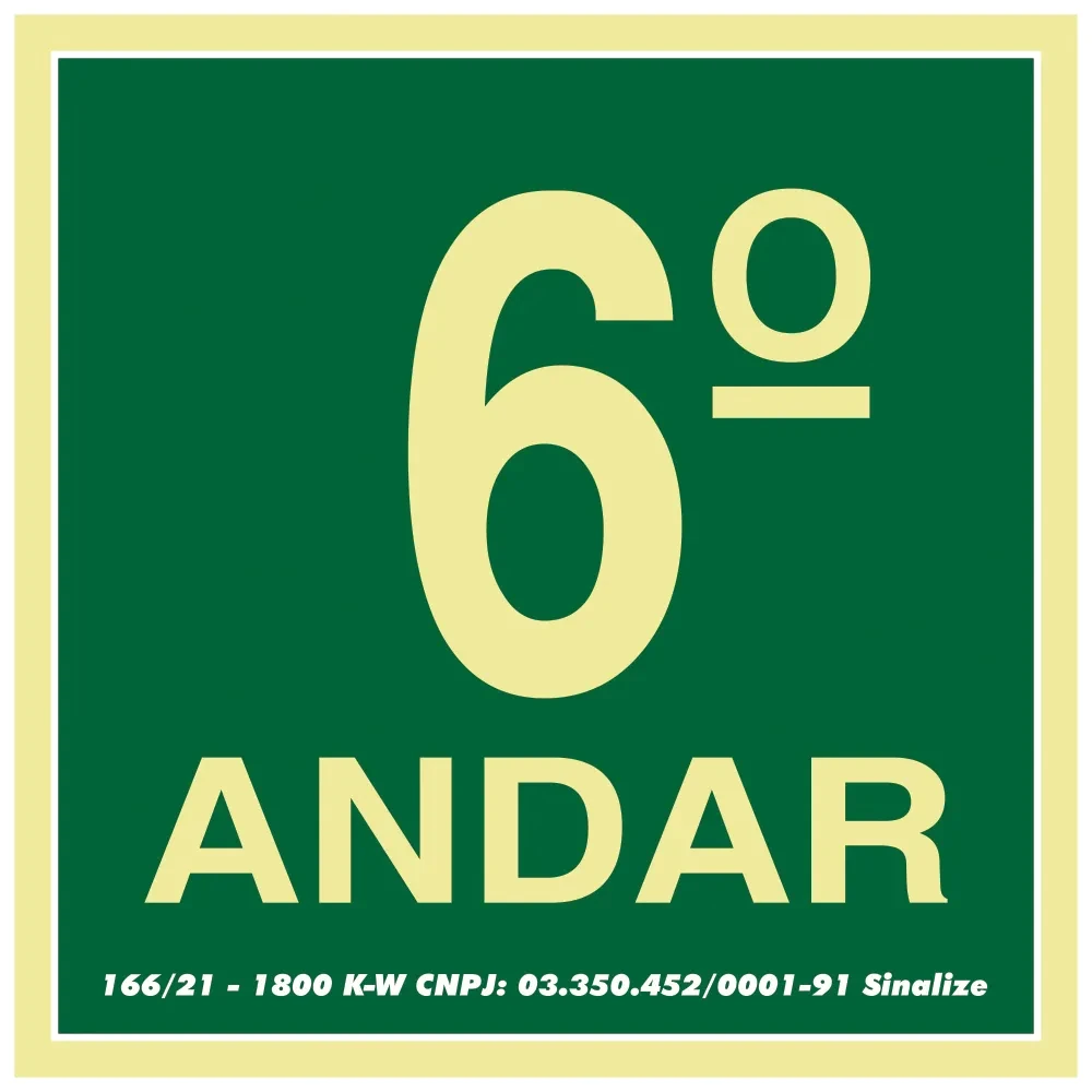 Castro Naves - PLACA PVC 15x15cm ROTA DE FUGA 6o. ANDAR - 14363 01