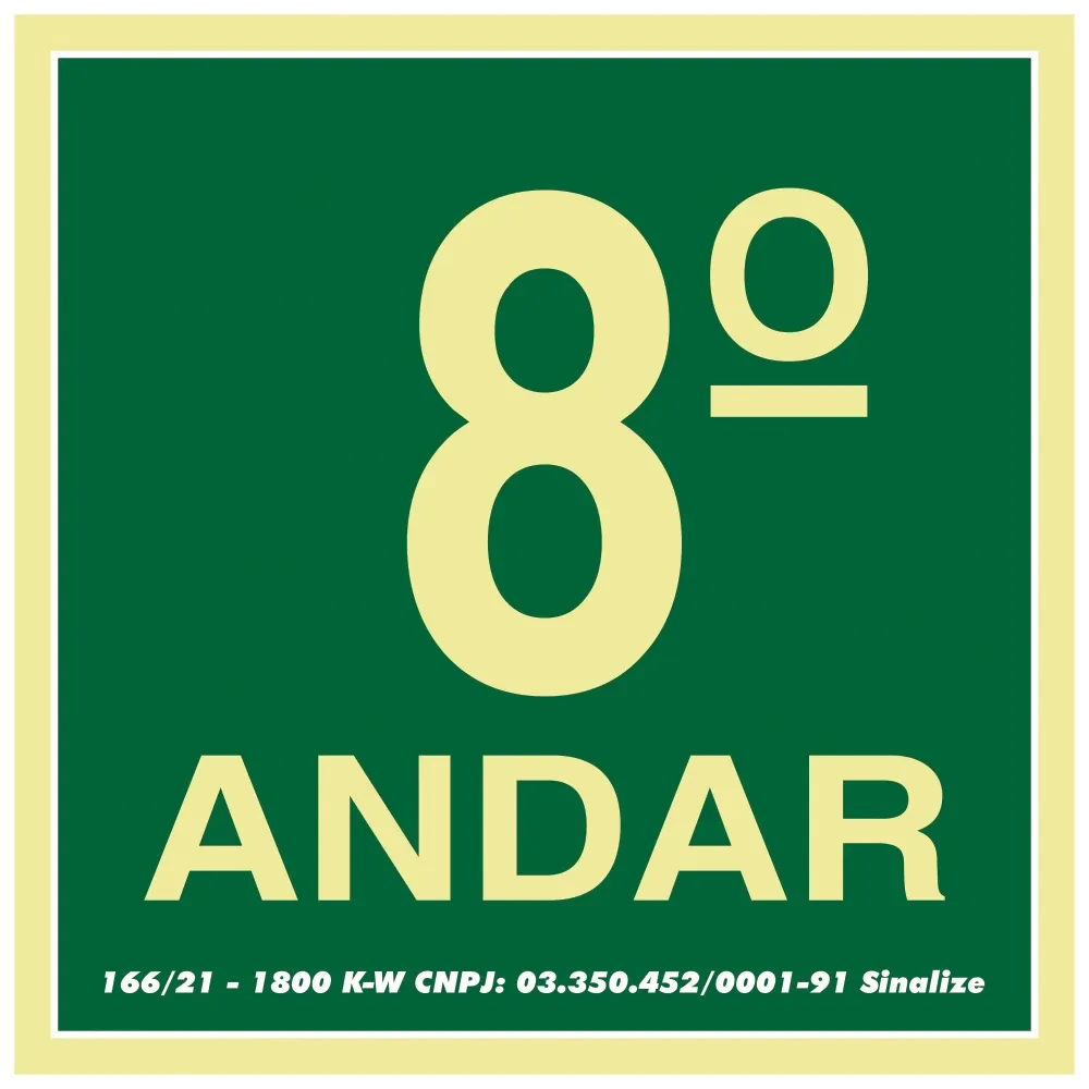 Castro Naves - PLACA PVC 15x15cm ROTA DE FUGA 8o. ANDAR - 14365 01