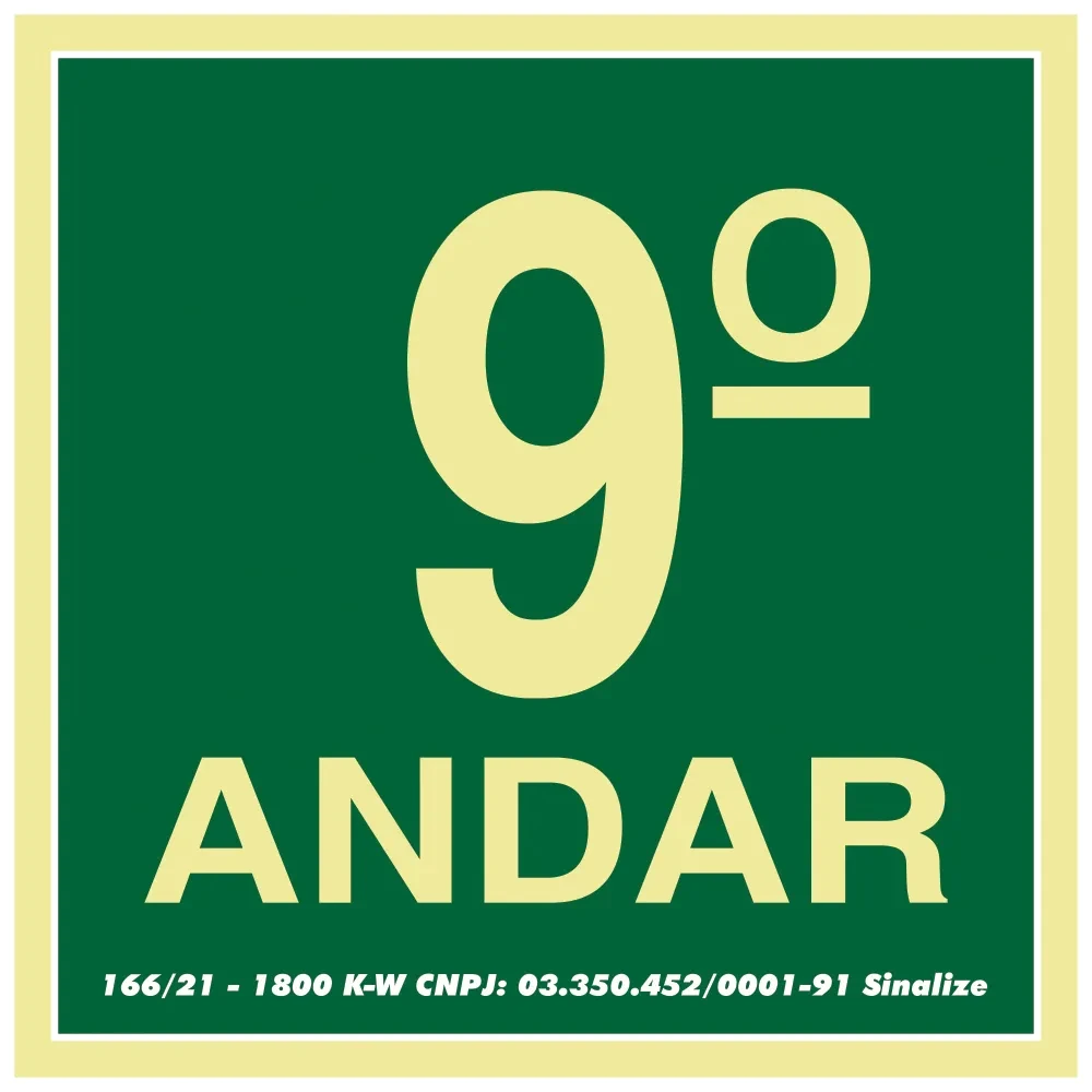 Castro Naves - PLACA PVC 15x15cm ROTA DE FUGA 9o. ANDAR - 14366 01