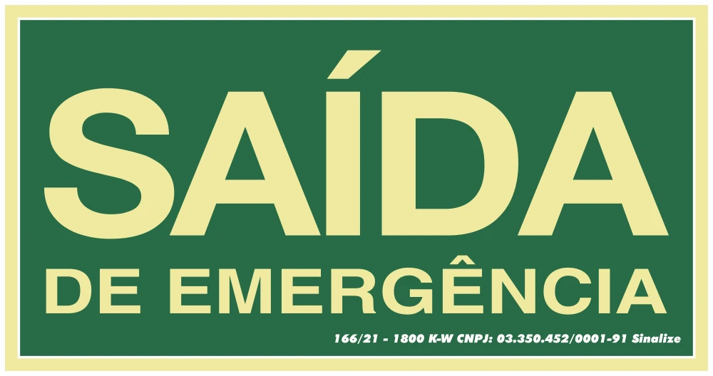 Castro Naves - PLACA PVC 15x30cm ROTA DE FUGA SAIDA EMERG. - 104406 01