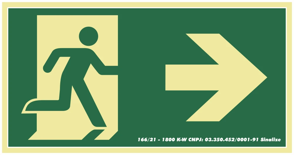 Castro Naves - PLACA PVC 15x30cm ROTA DE FUGA SETA DIREITA - 104281 01