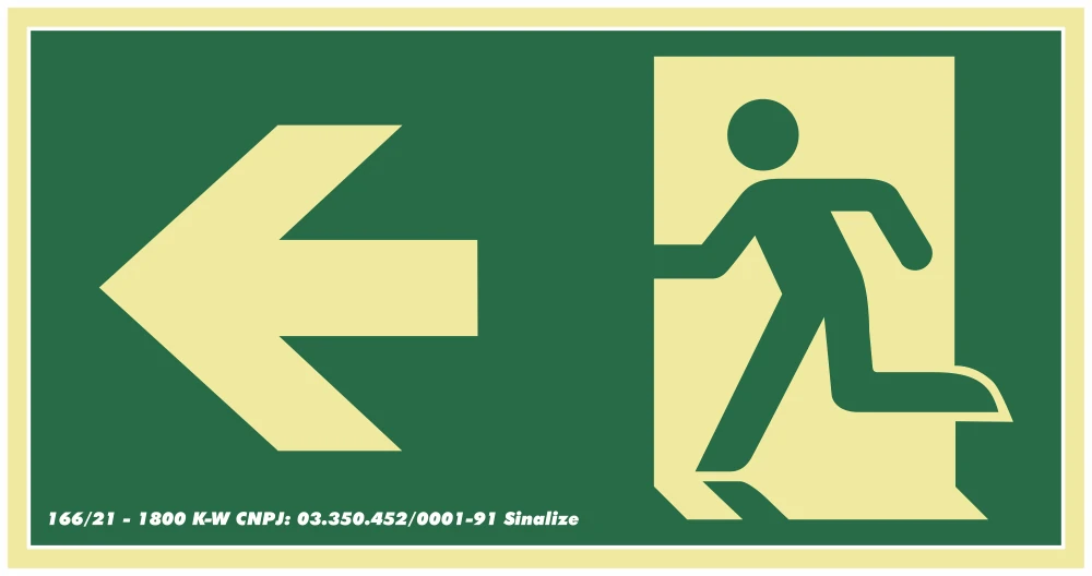 Castro Naves - PLACA PVC 15x30cm ROTA DE FUGA SETA ESQUERDA - 104299 01