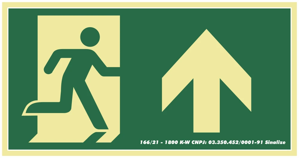 Castro Naves - PLACA PVC 15x30cm ROTA DE FUGA SETA P/ CIMA - 104307 01