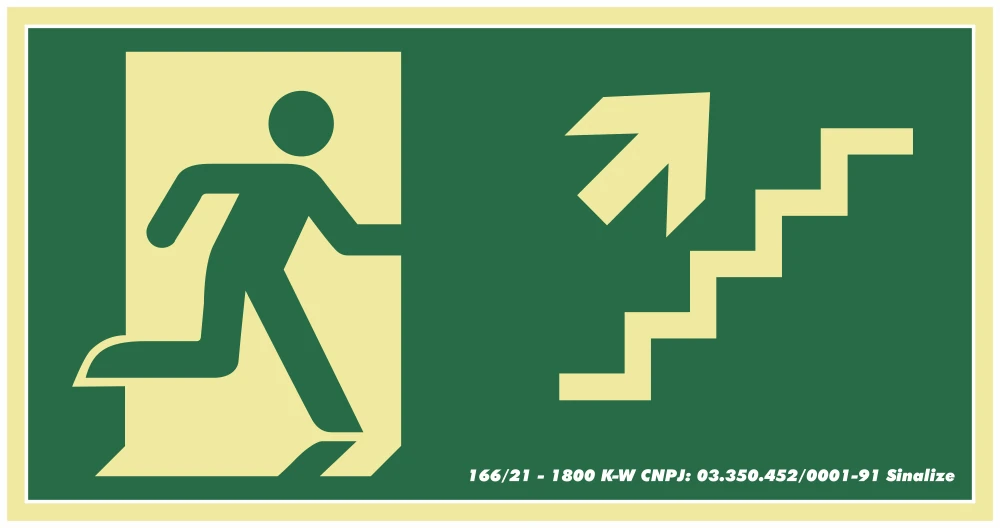 Castro Naves - PLACA PVC 15x30cm ROTA DE FUGA SOBE ESC. DIR - 104380 01
