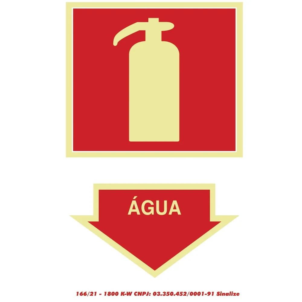 Castro Naves - PLACA PVC 20x30cm COMBATE INCENDIO AGUA - 14371 01