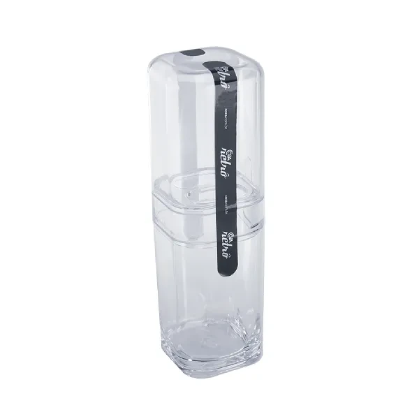 Imagem - Porta Escova com Tampa Splash 6,5x6,5x22,5cm Cristal Coza