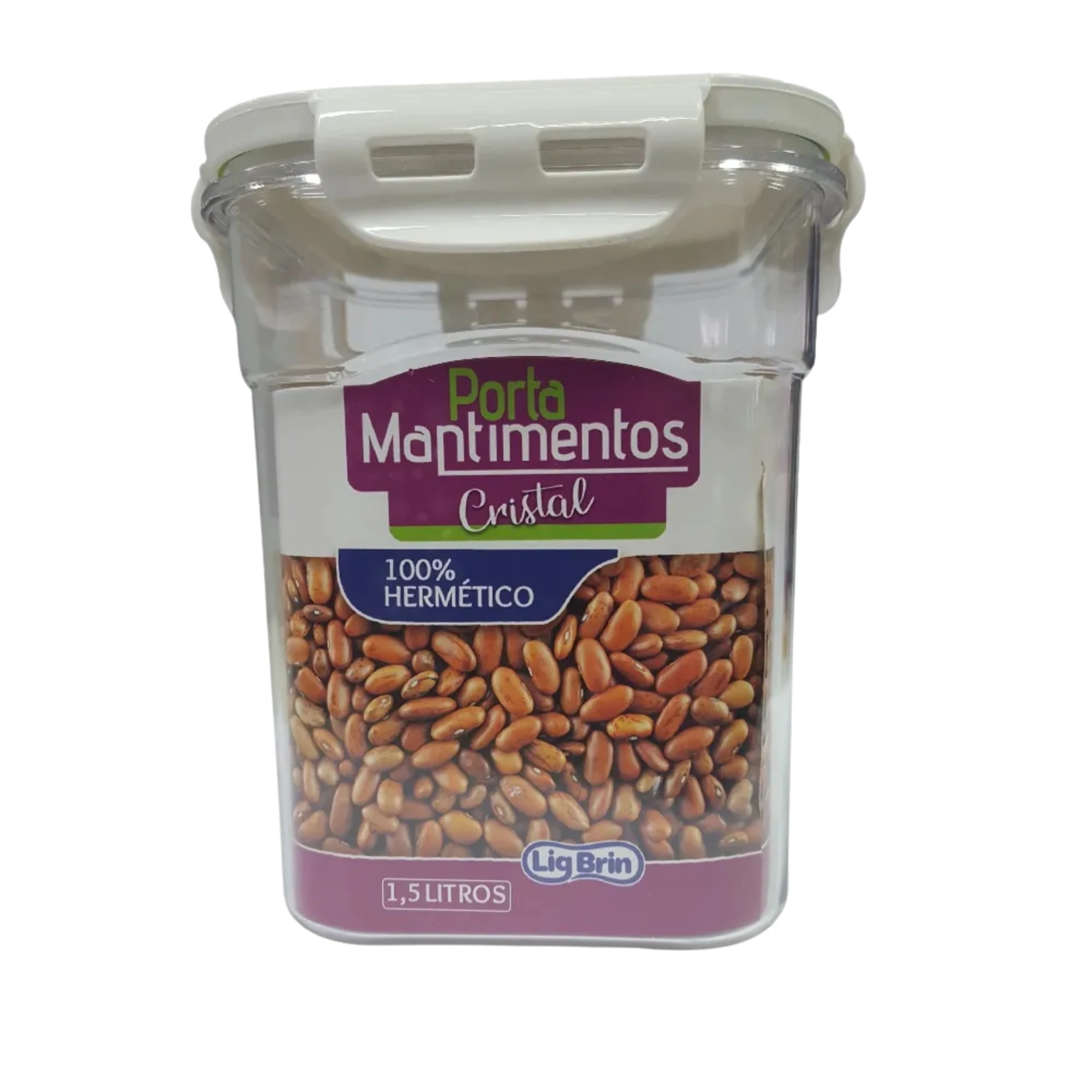 Castro Naves - POTE HERMETICO PS CRISTAL QD 1,5 L TAMPA BR - 12933 01