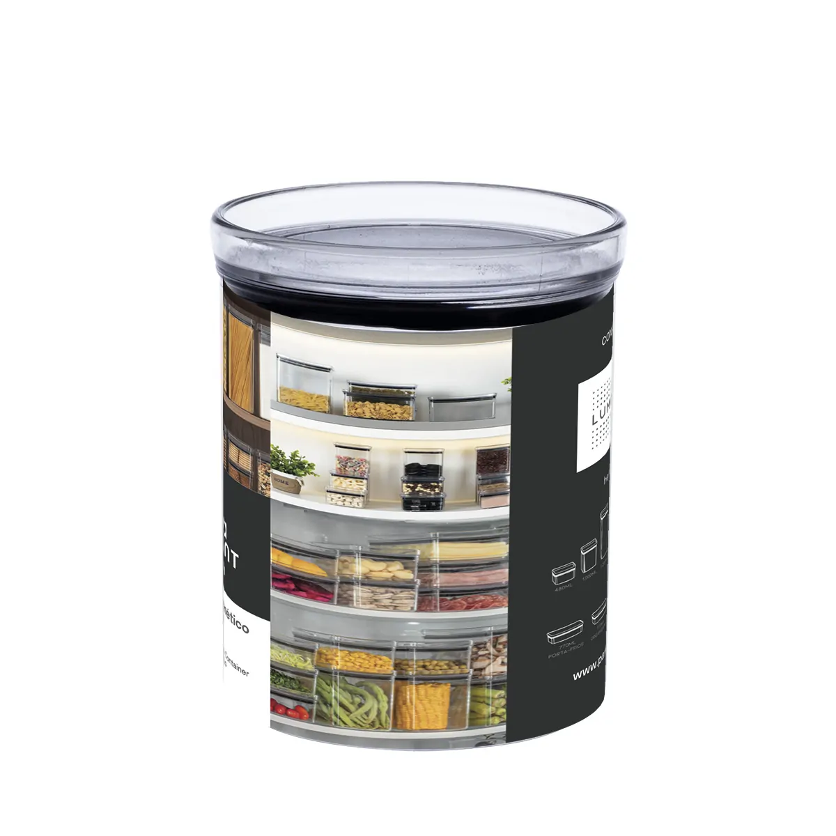 Castro Naves - POTE HERMETICO REDONDO ACRILICO 1000ml - 105796 01