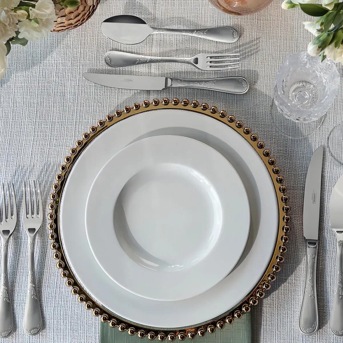 Prato Raso em Porcelana Branca 27cm Elena Tramontina Borda