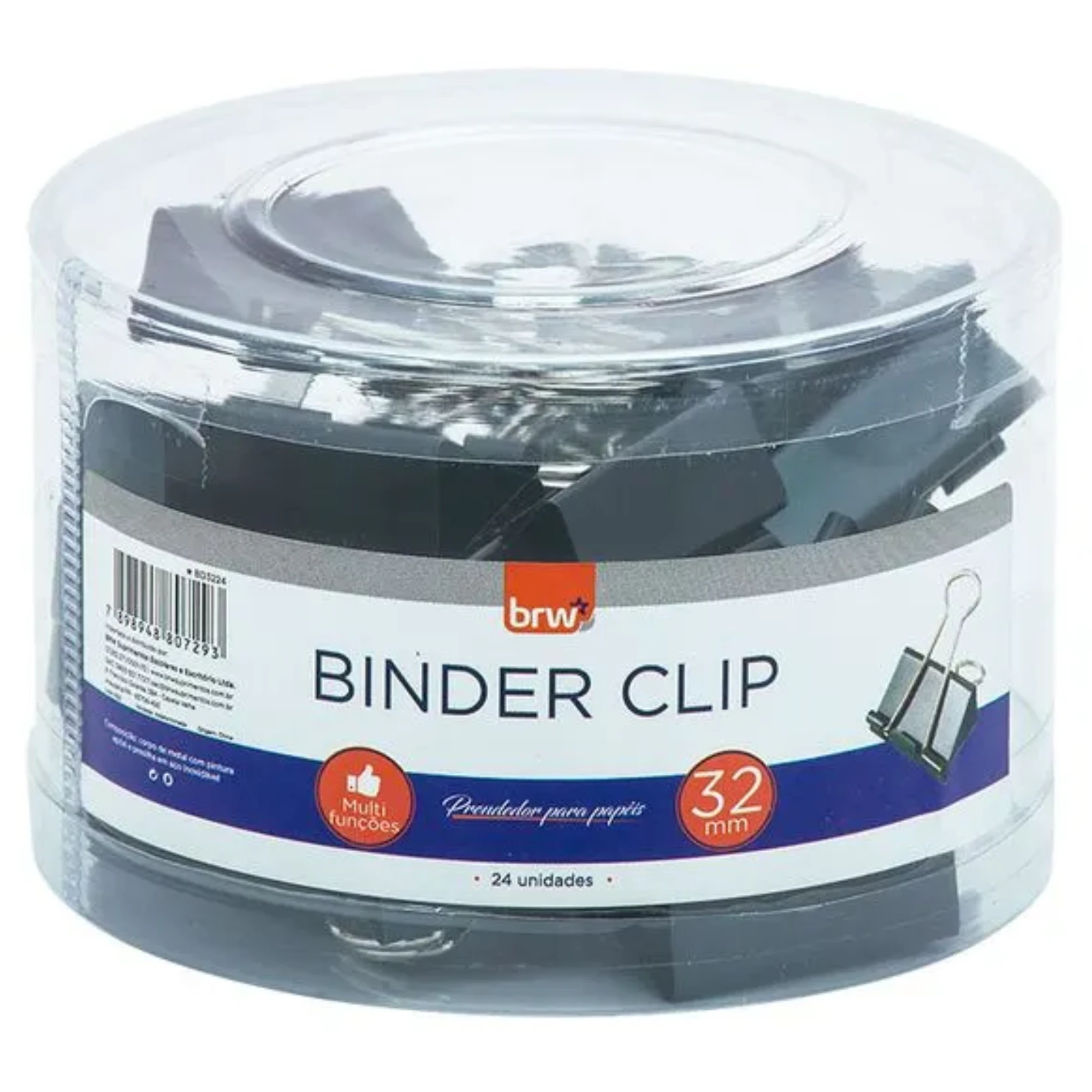 Castro Naves - PRENDEDOR DE PAPEL PRETO 32MM POTE C/24 - 10356 01