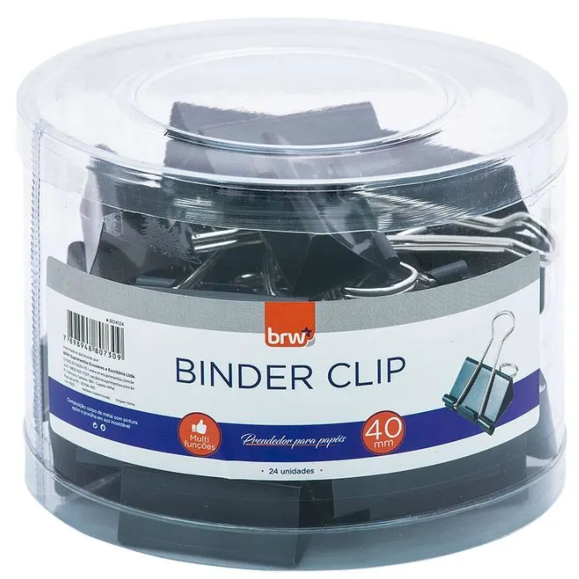 Castro Naves - PRENDEDOR DE PAPEL PRETO 40MM POTE C/24 - 9129 01