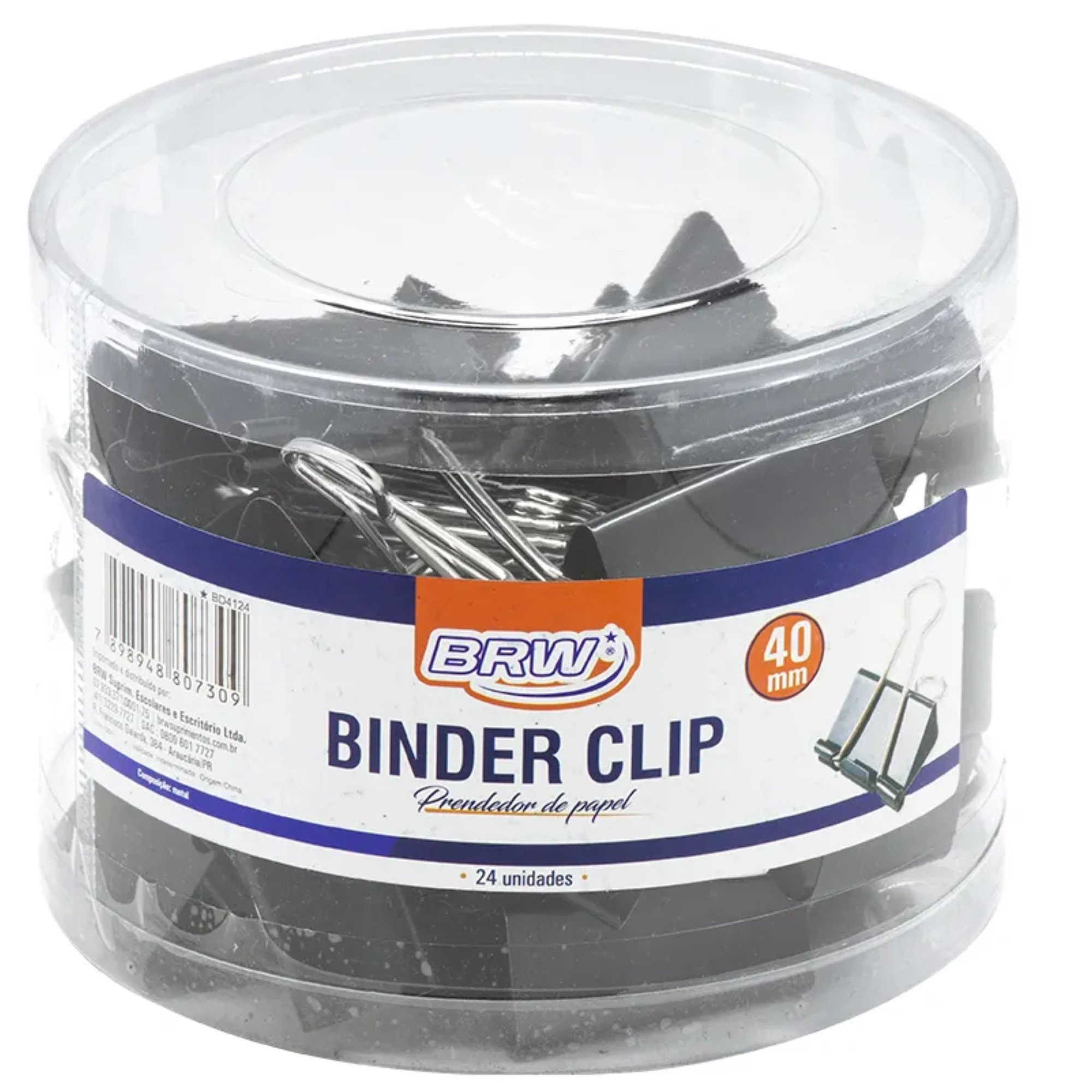 Castro Naves - PRENDEDOR DE PAPEL PRETO 50MM POTE C/12 - 9130 01