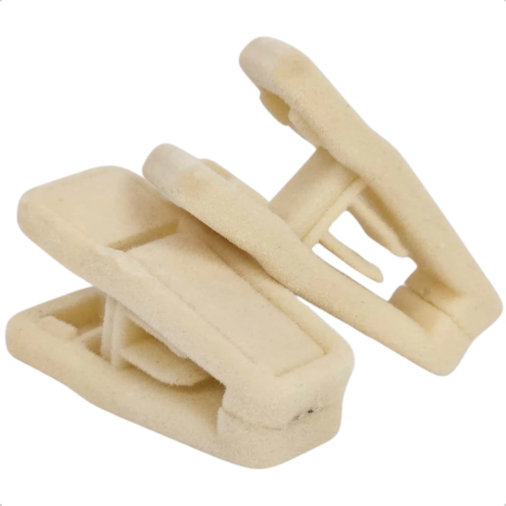 Castro Naves - PRESILHA DE VELUDO BEGE 2,5X5,5CM PT/ 10 - 13650 01