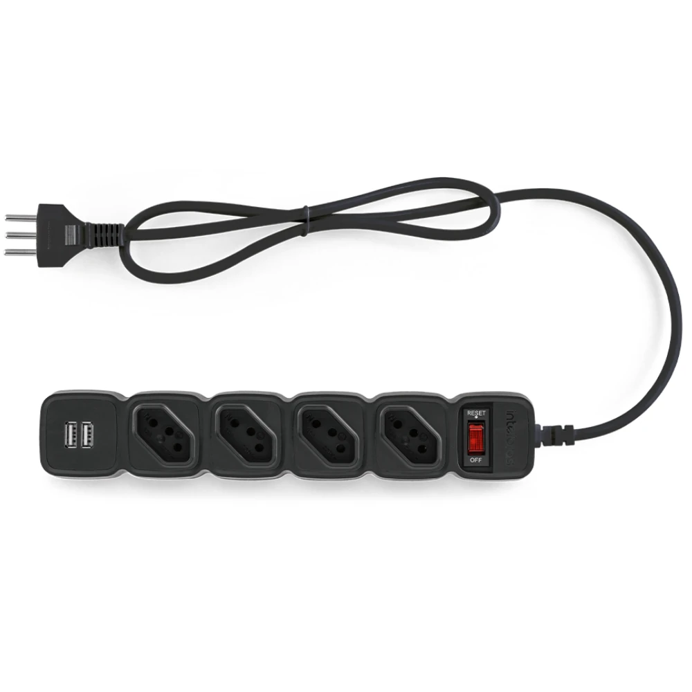 Castro Naves - PROTETOR ELETRONICO 4 T 2 USB PRETO - 106217 01