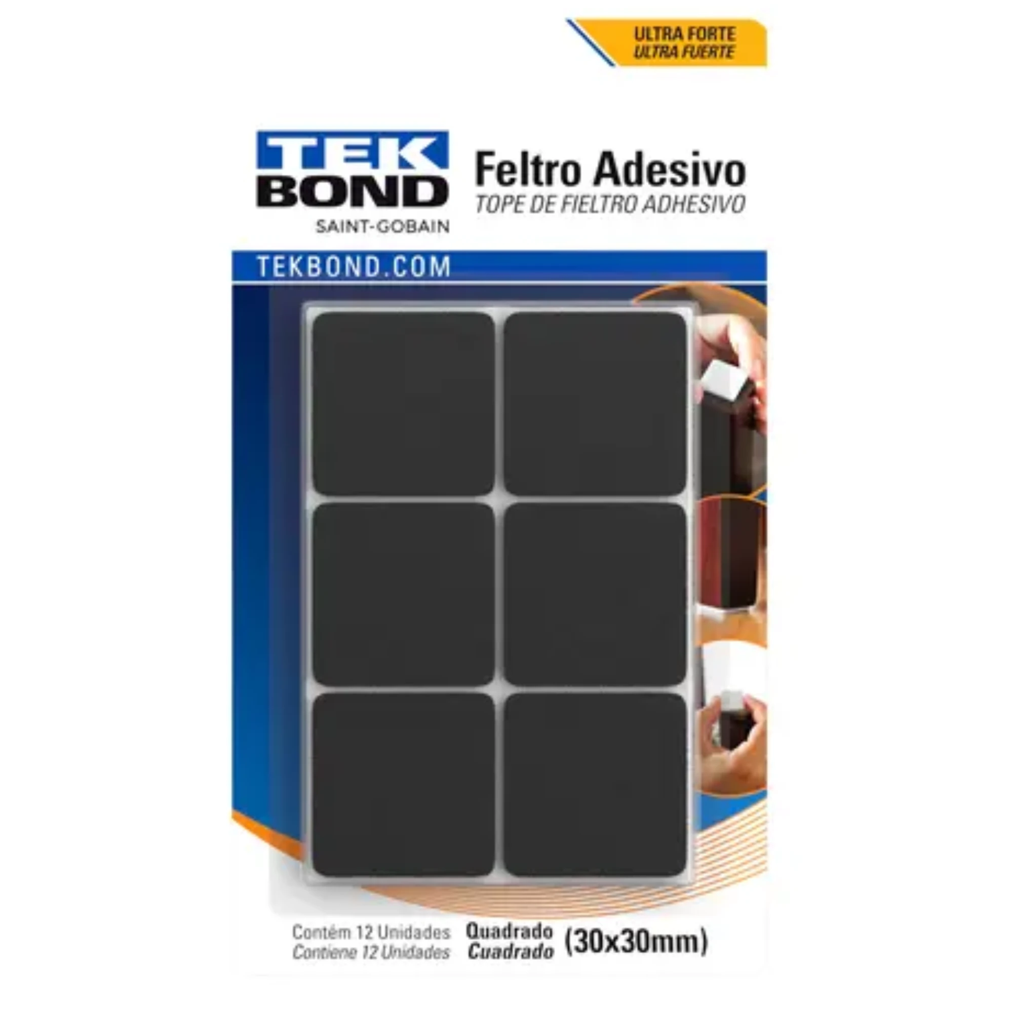 Castro Naves - PROTETOR FELTRO ADESIVO QUAD. 30MM PR C/12 - 106031 01