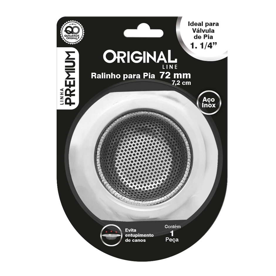 Castro Naves - RALO PARA PIA MEDIO 7,2CM INOX PREMIUM - 8691 01