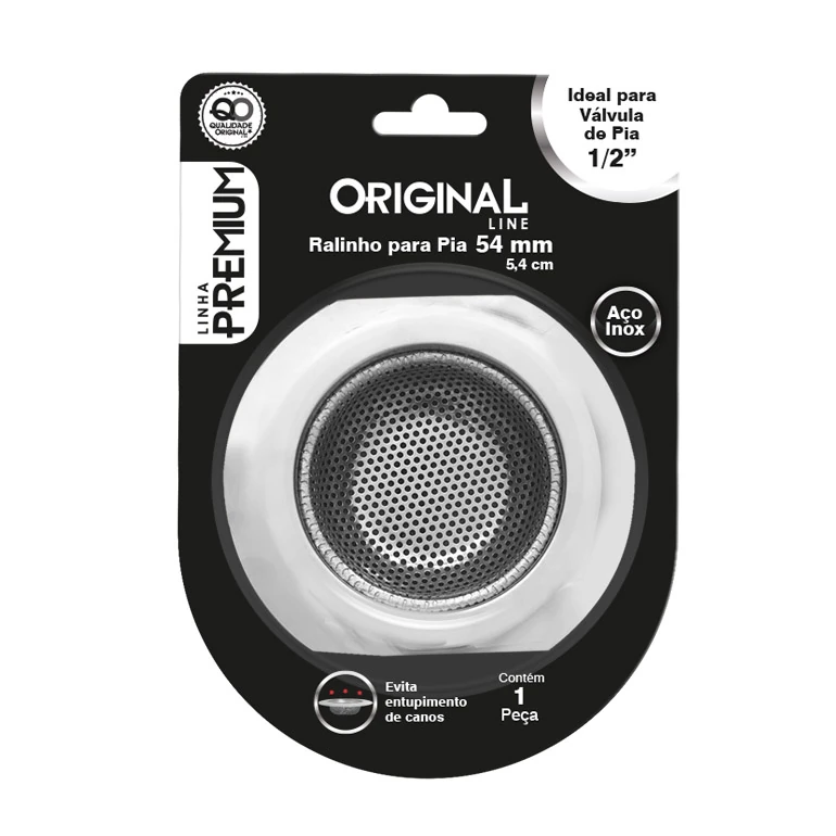 Castro Naves - RALO PARA PIA PEQUENO 5,4CM INOX PREMIUM - 8692 01