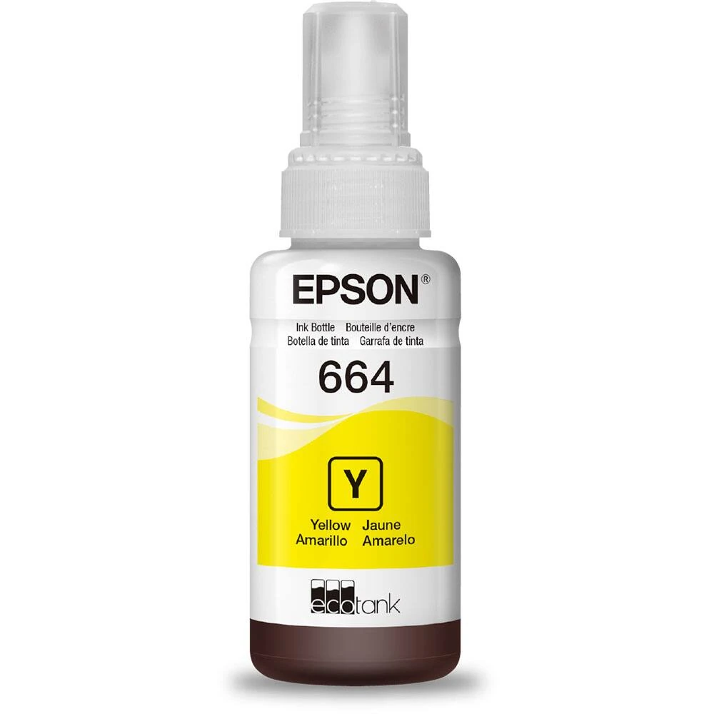 Imagem - Refil de Tinta T664420-AL 70ml Amarelo p/ impressora Tanque de Tinta L110 / L200 / L210 / L355 / L555 - Epson