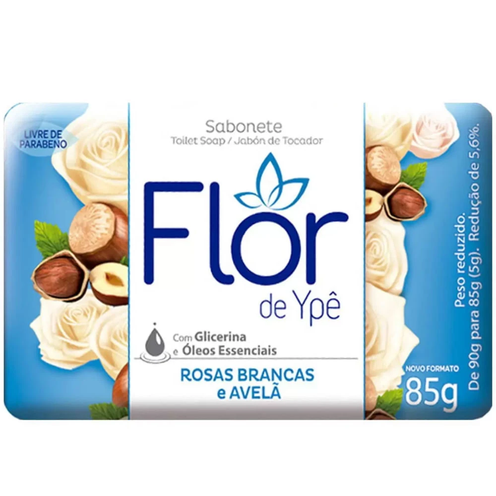 Castro Naves - SABONETE BARRA FLOR DE YPE ROSAS BRANCAS 85G - 11083 01