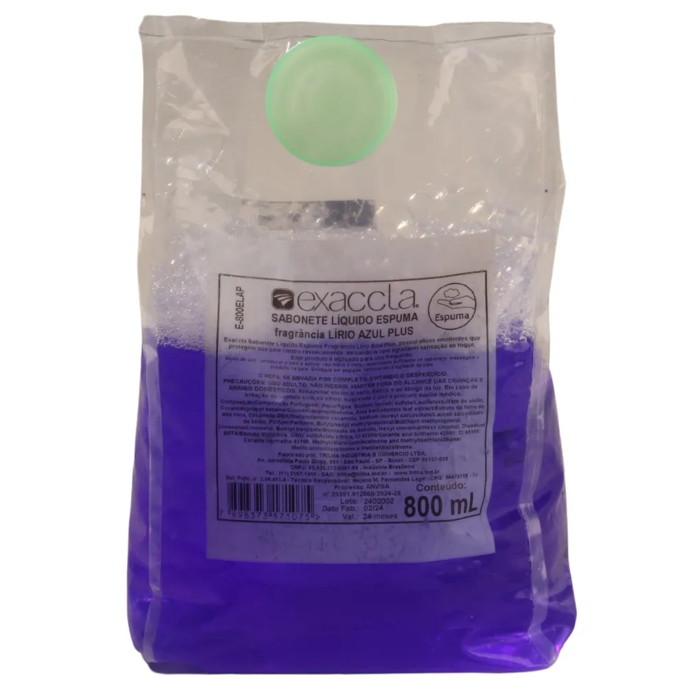 Castro Naves - SABONETE ESPUMA LIRIO AZUL REFIL 800ML  - 9438 01