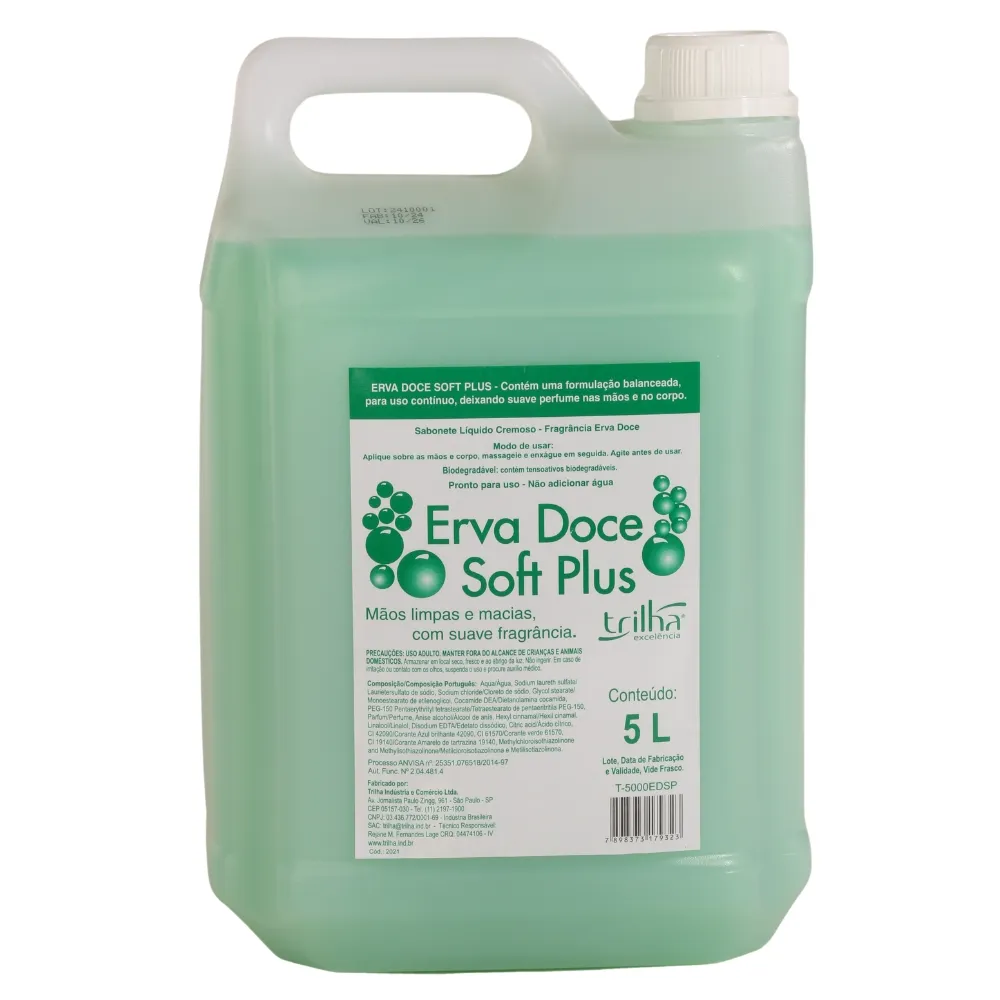Castro Naves - SABONETE LIQ ERVA DOCE SOFT PLUS GL/5L - 77594 01