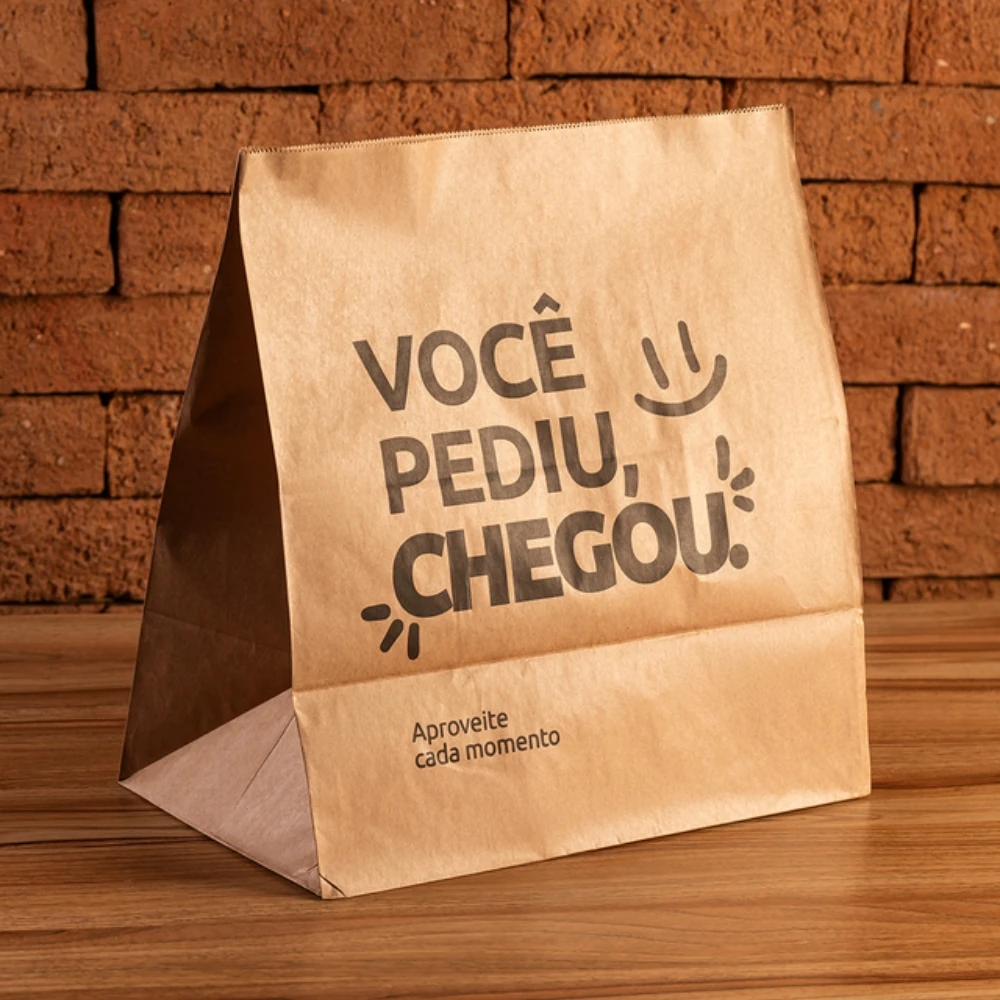 Imagem - Saco Delivery Tamanho M 32X22X12cm c/50 com Impressão Você Pediu Chegou