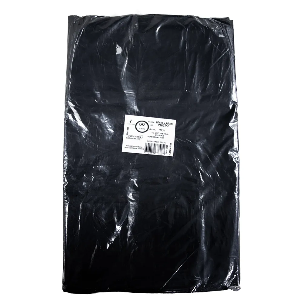 Castro Naves - SACO LIXO PRETO 60L REFOR. 0.10 MIC PT/30 - 10059 01