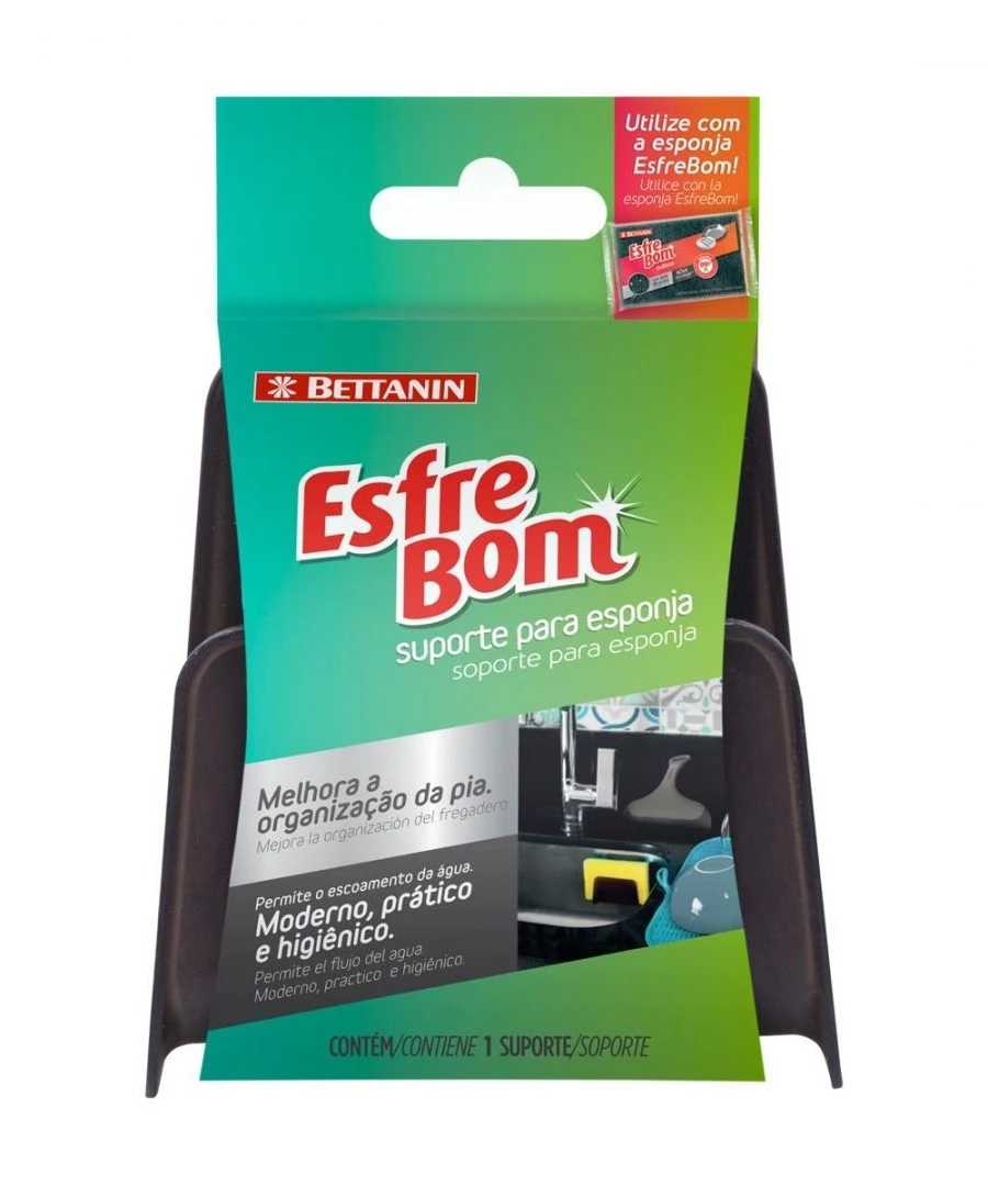 Castro Naves - SUPORTE PARA ESPONJA MULTIUSO PRETO - 12523 01