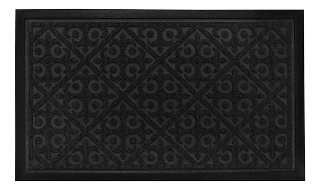 Tapete WaterKap 40x60cm Preto com Base de Borracha Antiderrapante. Para Retenção de Umidade