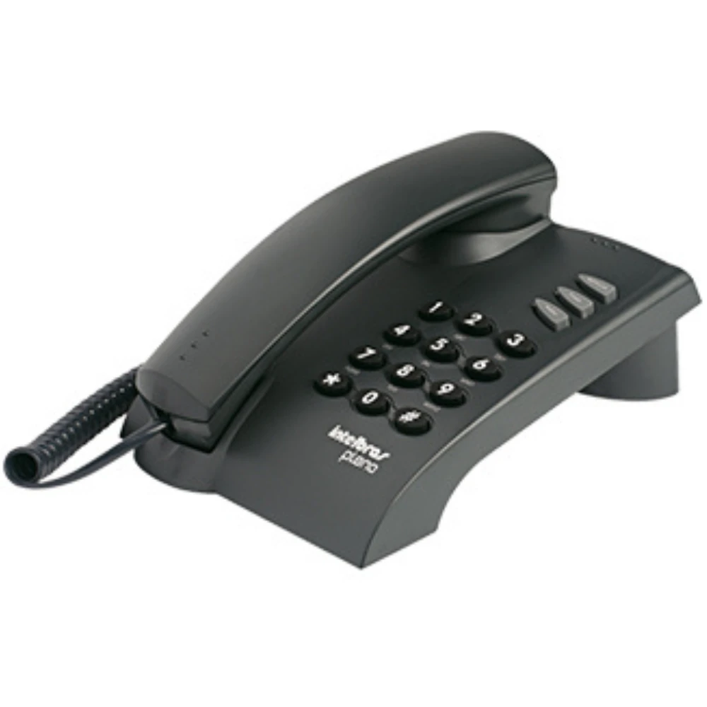 Castro Naves - TELEFONE COM FIO PLENO PRETO COM CHAVE - 11854 01