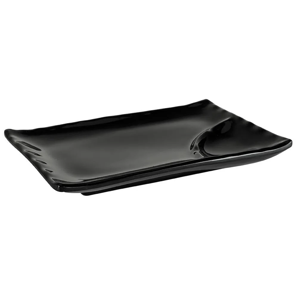 Imagem - Travessa Melamina Sushi Oriente Preto Haus 20,3x13x2,8cm
